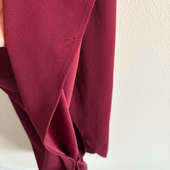 BHLDN Marceau High-Low Crepe Tulip Dress in Bordeaux Red Burgandy Size 12 - Picture 10 of 16